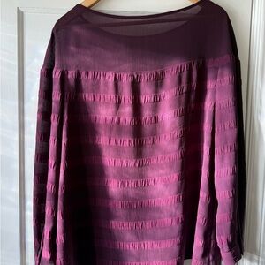 Elegant plum blouse great condition! Sheer top, lined interior. Tags removed.